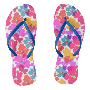 Colourful Neon Modern Flower Pattern Jandals