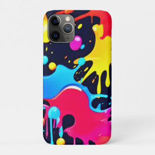 Colourful Neon Paint Splatter Art Case-Mate iPhone Case