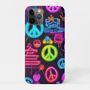 Colourful Neon Peace Pattern Case-Mate iPhone Case