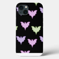 Colourful Neon Pink Purple Green Bats Halloween  M