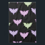 Colourful Neon Pink Purple Green  Bats Halloween   Tea Towel<br><div class="desc">Colourful Neon Pink Purple Green Bats Halloween</div>