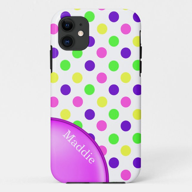 Colourful Neon Polka Dots iPhone 5S Case (Back)