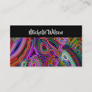 Colourful Neon Rainbow Modern Business Card