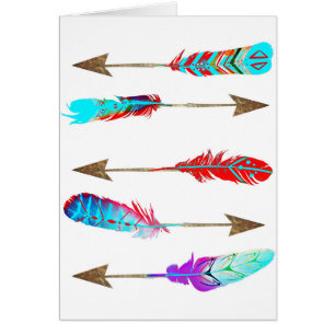 Colourful Neon Rustic Bohemian Feather Arrows