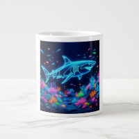 Colourful neon shark 