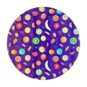 Colourful Neon Tropical Fruit Pattern Cutting Board