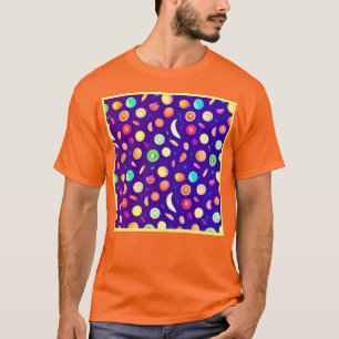 Colourful Neon Tropical Fruit Pattern T-Shirt