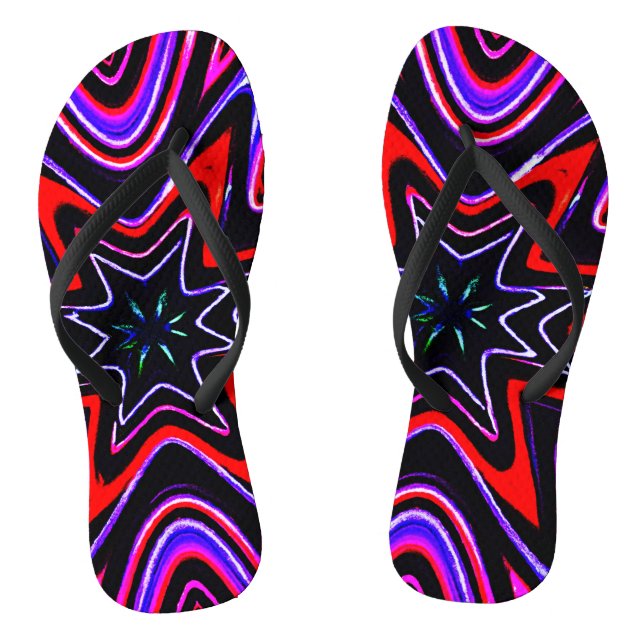 Colourful Neon Vibes Pattern Jandals (Footbed)