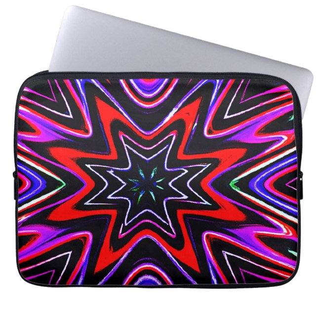 Colourful Neon Vibes Pattern Laptop Sleeve (Front)