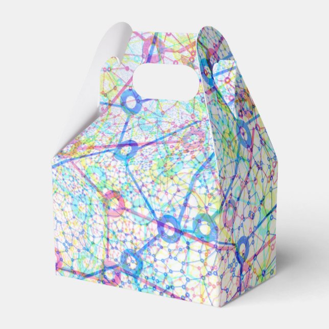 Colourful Network Diagram Favour Box (Front Side)