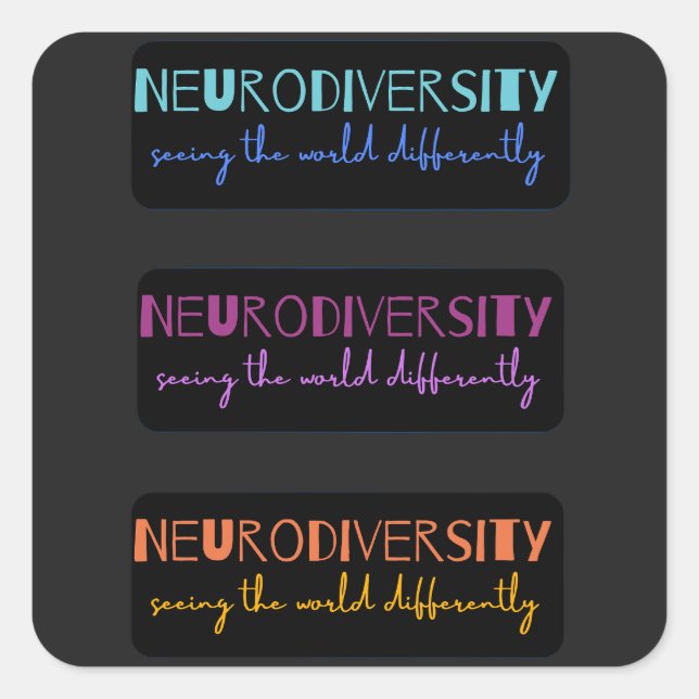 Colourful Neurodiversity  Square Sticker (Front)