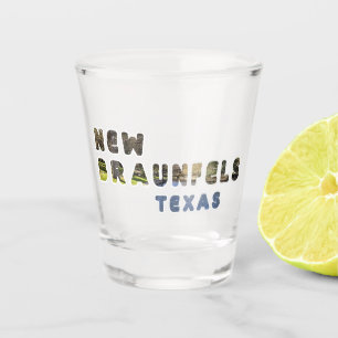 Colourful New Braunfels TX German City Topography Shot Glass