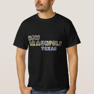 Colourful New Braunfels TX German City Topography T-Shirt