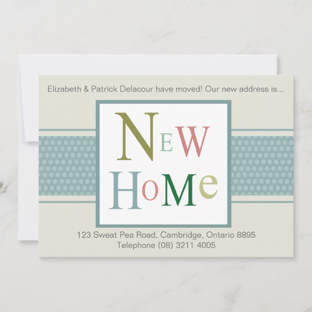 Colourful New Home Typography Moving Announcement (Front)