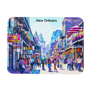 Colourful New Orleans Louisiana French Quarter Magnet
