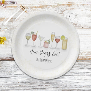 Colourful New Year's Eve Party Personalised Paper Plate