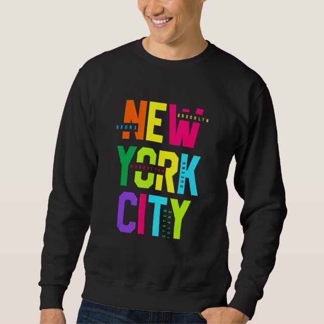 Colourful New York City Novelty Graphic Tees Cool  (Front)