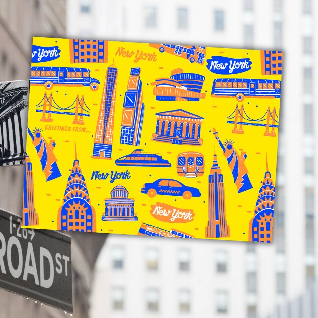 Colourful New York City USA Travel Art Kids  Postcard (Creator Uploaded)