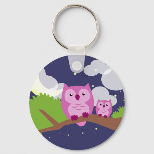 Colourful Night Owl Key Ring