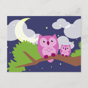 Colourful Night Owl Postcard