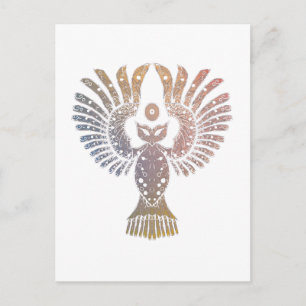 Colourful Nightowl Tattoo Postcard