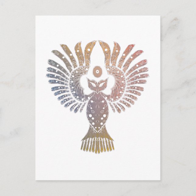 Colourful Nightowl Tattoo Postcard (Front)