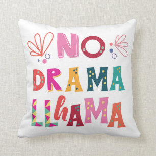 Colourful No Drama Llama Cushion