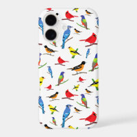 Colourful North American Birds Pattern iPhone Case