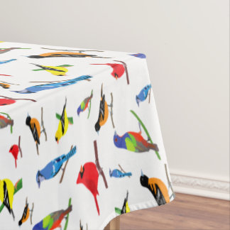 Colourful North American Birds Pattern Tablecloth