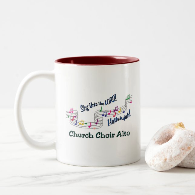 Colourful Notes Choir Alto Mug (With Donut)