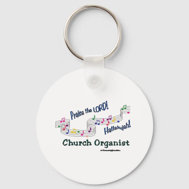 Colourful Notes Organist Key Ring (Front)