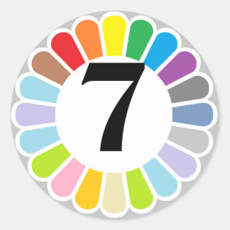 colourful number 7 sticker