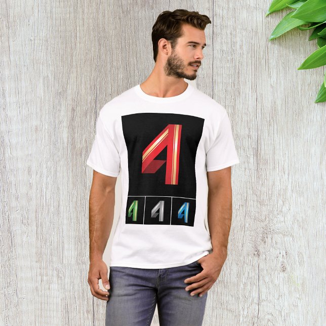 Colourful Number Four Mens T-Shirt (Creator Uploaded)