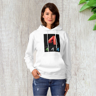 Colourful Number Four Womens Hoodie