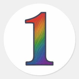 Colourful Number One Sticker