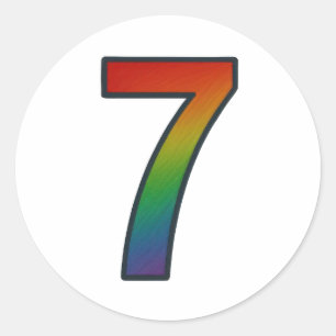 Colourful Number Seven Sticker