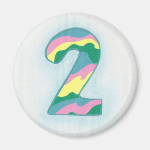 Colourful Number Two Magnet by CherylsArt