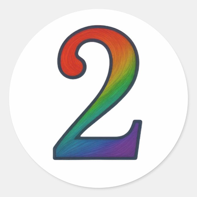 Colourful Number Two Sticker (Front)