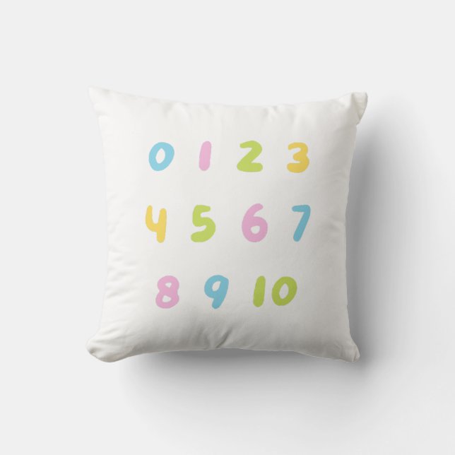 Colourful Numbers For kids Cushion (Front)