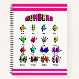 Colourful numbers notebook