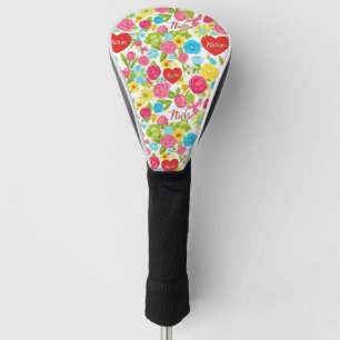 Colourful Nurse Floral Pattern (2) Golf Head Cover