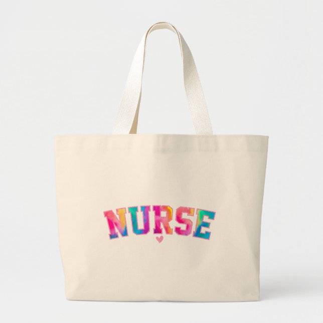 Colourful Nurse Large Tote Bag (Front)