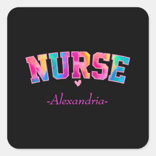 Colourful Nurse Square Sticker