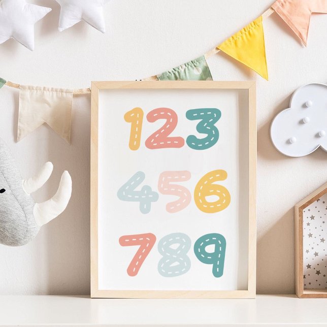 Colourful Nursery Cute Numbers Poster (Creator Uploaded)