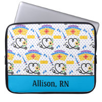 Colourful Nursing Tools on Blue Polka Dots