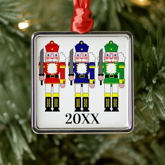 Colourful Nutcracker Soldiers Christmas Metal Tree Decoration (Tree)