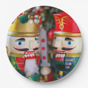 Colourful nutcrackers paper plate