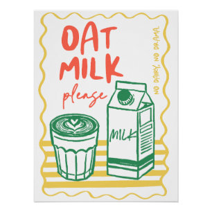 Colourful Oat Milk Art Poster