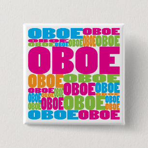 Colourful Oboe 15 Cm Square Badge