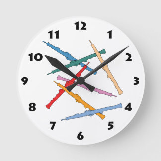 Colourful Oboe Round Clock